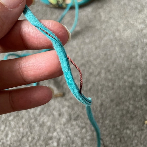 Brian Atwood Tyra- Lace up Teal Snakeskin Heels - Picture 2 of 5